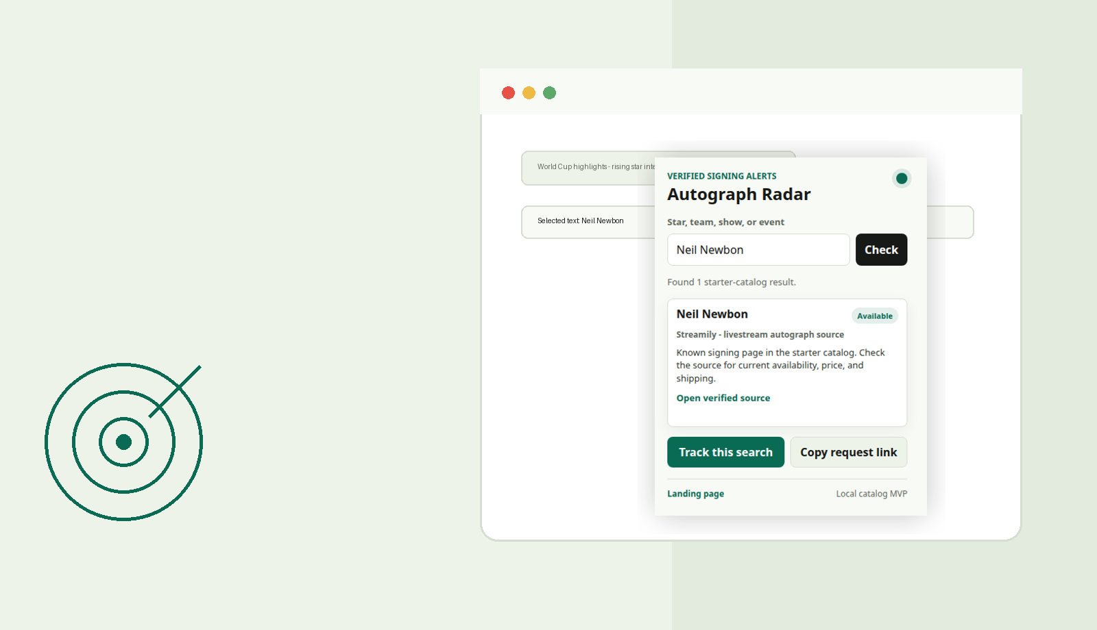 Autograph Radar extension preview