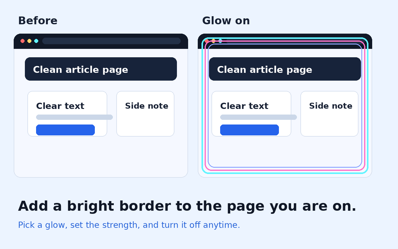 Nice Frame Glow Filter on a web page
