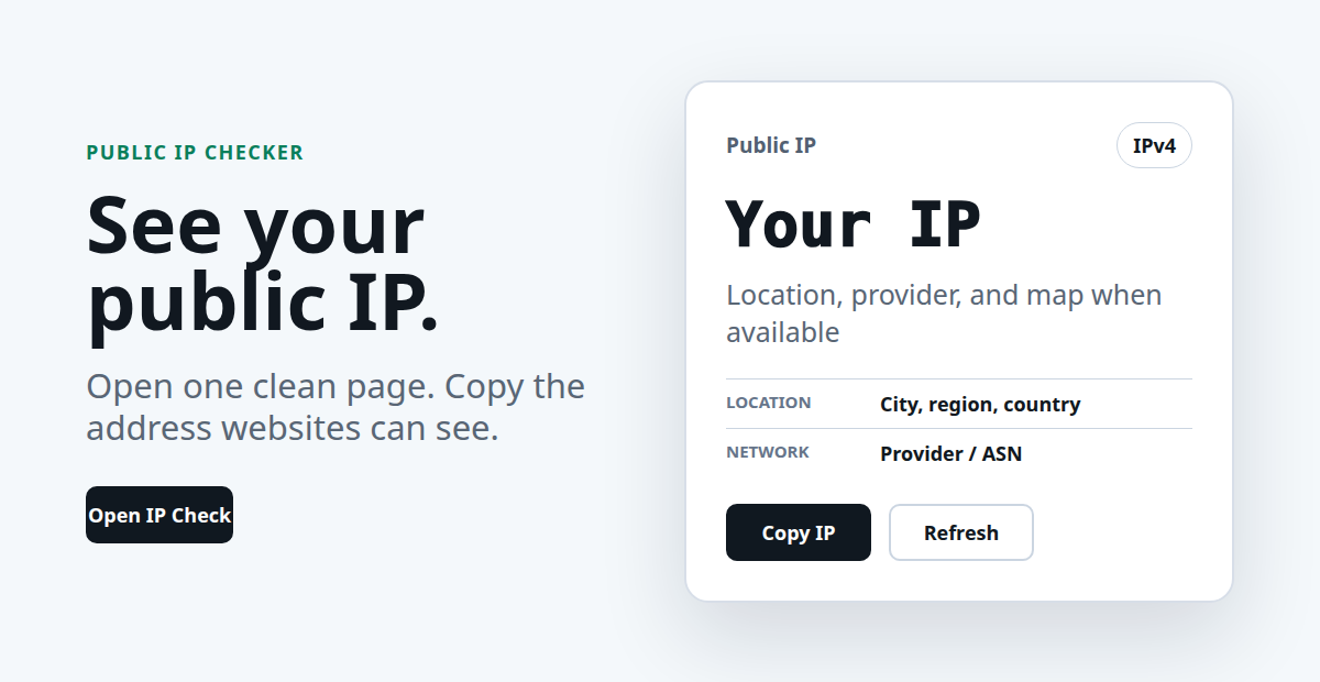 GetGeoFix IP Check shows a public IP address and location details